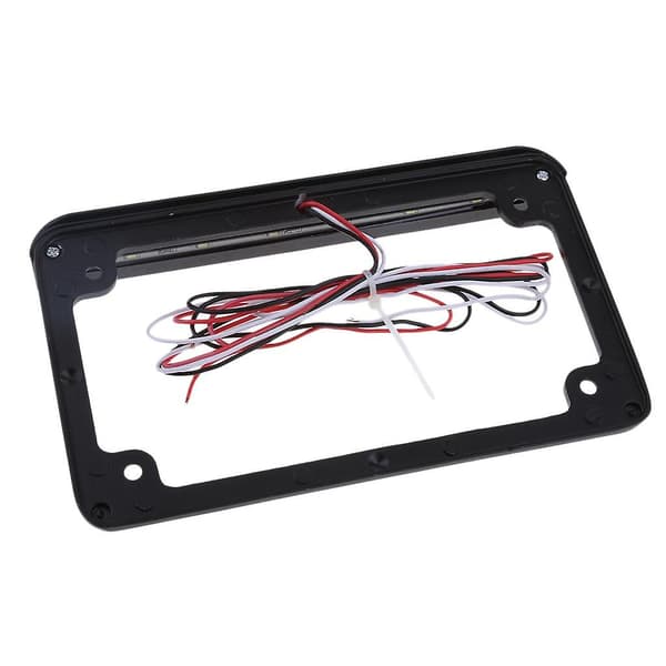 Universal Motorcykel Sort Aluminium Nummerpladeholder Med LED Bremselys