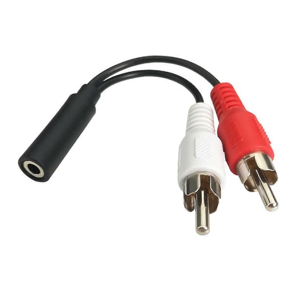 3,5 mm til 2RCA lydkabel 3,5 mm til 2RCA hun til han Y 2RCA splitter 3,5 mm 2RCA kabel 2RCA til 3,5 mm adapter til telefon
