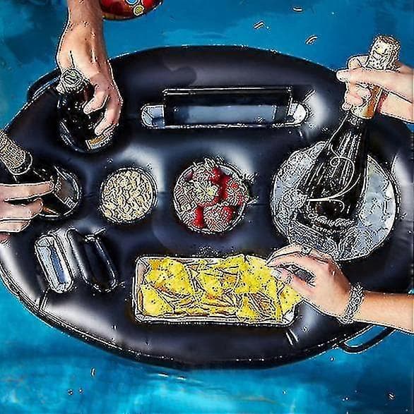 Oppustelig flydende drikke- og snackholder til pools og boblebad
