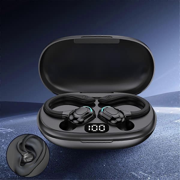 Ørekrog Bluetooth Headset AI Smart Oversættelse Ørepropper Digital Skærm Sport Støjreduktion Headset Rød