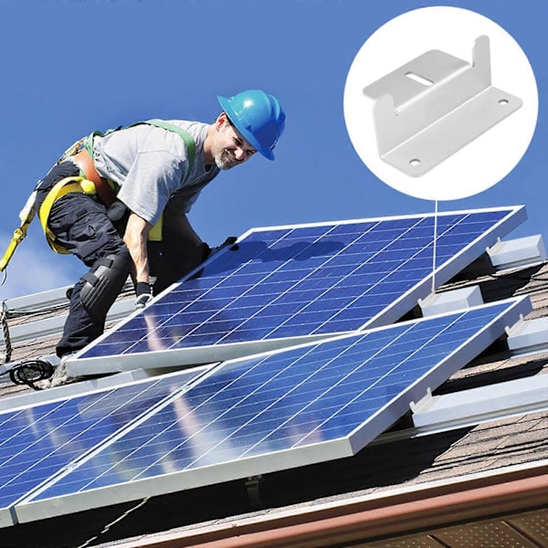 8 Delar RV Solpanel Monteringsfäste med Mutter & Bult Set Aluminiumlegering Fotovoltaisk Panel Z Form Hållare