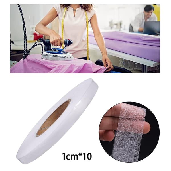 60m Web Hemming Tape Roll Nem Web Roll Hem Tape Bare Stryg På Hvid 1cm