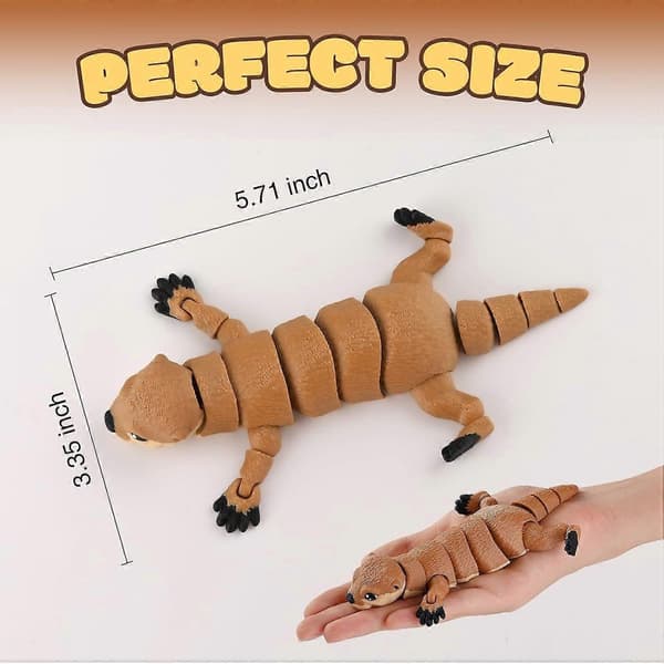 3D-printad ledad utterfigur, 14,5 cm rörlig flodutter-modell, söt flexibel djurfigur för skrivbordsdekoration och stresslindring 1PCS