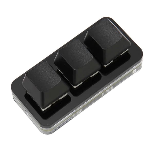 USB 3-tangenters minitangentbord RGB LED-bakgrundsbelysning Stöder Hot Swap OSU HID Makroprogrammering Tangentbord för Windows för OS X för Linux Svart