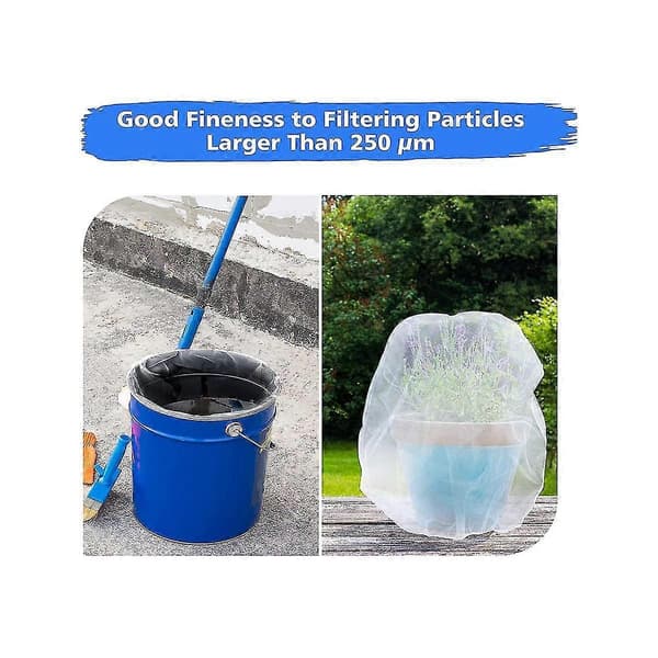 Malesilposer, 24 stk. 2 gallon hvit finmasket filterpose, bøtte elastisk åpning silsik