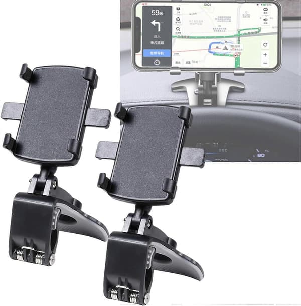 Svingbart stativ for bil, universell biltelefonholder, svingbart stativ stabilt uten å vingle, multifunksjonell bil dashbord mobiltelefonholder 2pcs