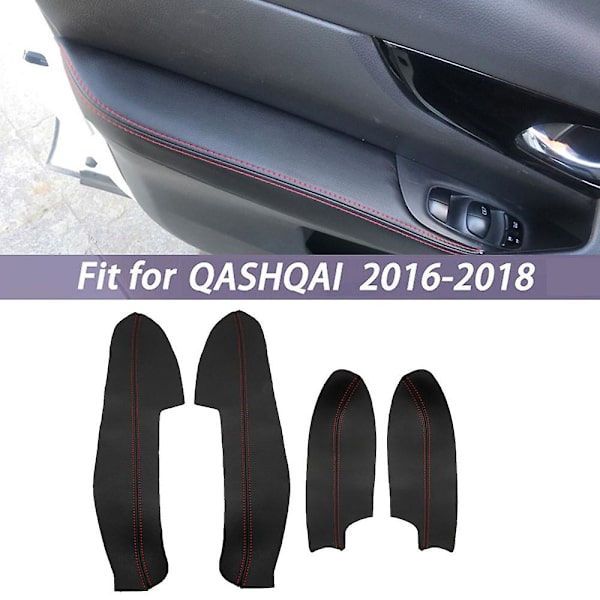 PU læder indvendig dør armlæn panel cover trim til J11 2016 2017 2018 sort+