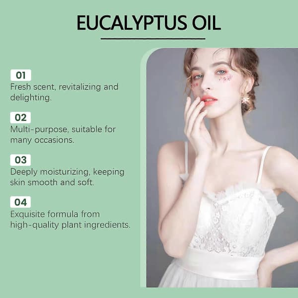 Eukalyptus eterisk olje Organisk eukalyptusolje - for diffuser, hår, ansikt, hudpleie, aromaterapi, hode- og kroppshudmassasje 1pcs