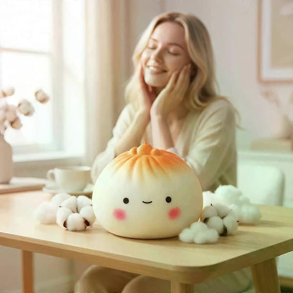 Squishy Dumpling Stressbollar för vuxna, Dumpling Squishy Leksaker för barn, Sensoriska leksaker (1 st)