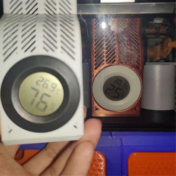 Termometer Hygrometer Mini Rund LCD Digital Testare Sensor Detektor för Bambu Lab X1 P1 AMS Filament Torkbox Vit