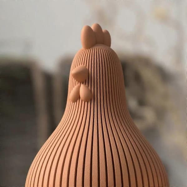 3D-printet vertikalt stripet påskekyllingfigur 16 cm Borddekor til påske 16 cm