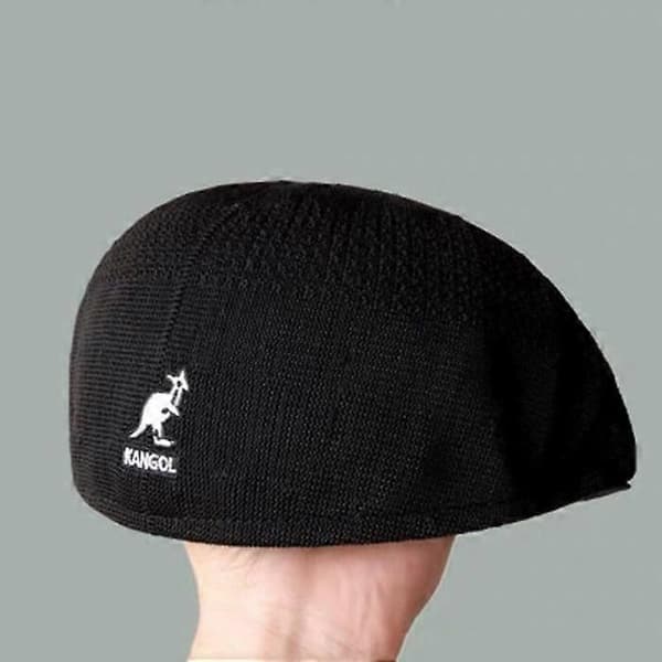 Svart unisex kängurupäls mesh basker, avslappnad vikbar retrohatt.