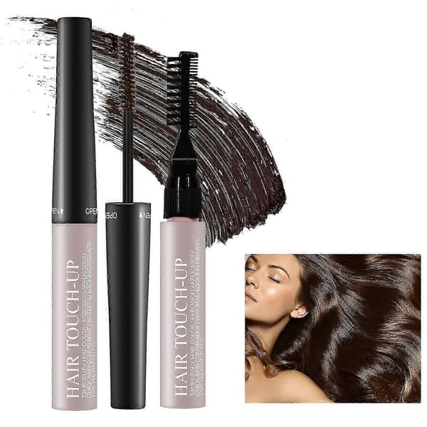 Root Touch Up Mörkbrun, Vattentät Grå Hår Täckning Skäggfärg Hårmascara Root Cover Up Svettresistent Långvarig Light Brown