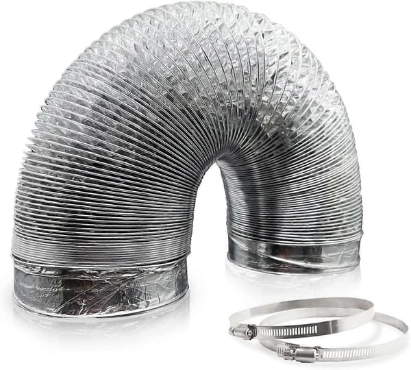 150 mm aluminium ventilasjonsrør for avtrekkshette, rørvifte (5 meter lengde)