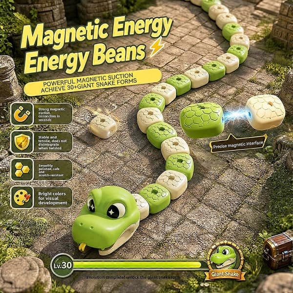 Fjärrkontroll Magnetisk Orm Leksaksbil Sträckbar RC Orm Strid Spel Leksak Inomhuslek Present för Pojkar och Flickor Green
