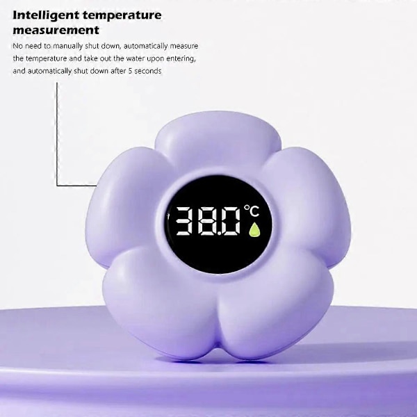 Babysäkerhet Digital Badtermometer med Digital Display, Blomformad Termometer Purple
