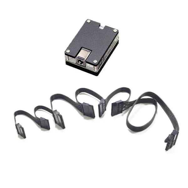 DC12V 5.5x2.5mm til 12V 5V SATA HDD SSD Strømkabel Harddisk Adapter Modul Strømforsyning DC-SATA Nas 6SATA