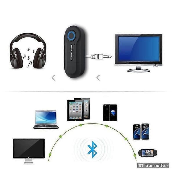 Bluetooth-sender 3,5 mm jack lydadapter trådløs Bluetooth 4.0 stereo lydsenderadapter for hodetelefoner TV