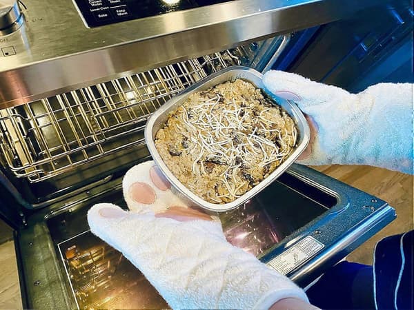 Ovenhansker Kattepoter - Hvit og Rosa
