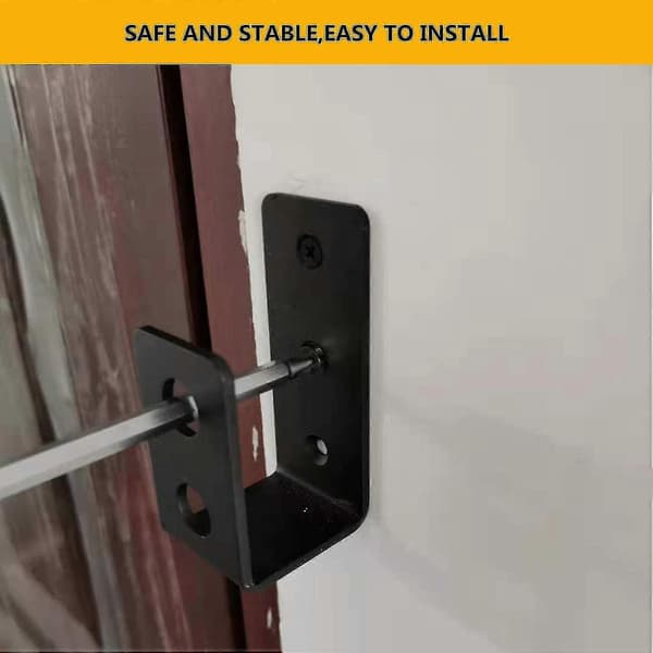 2-pack kraftiga ståldörrfästen för 2x4-dörr, U-formad säkerhetsstång-201