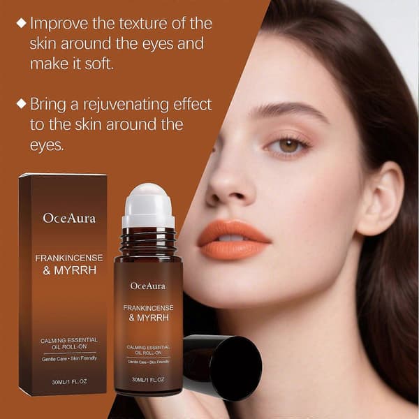 Frankincense & Myrrh Roll-On Kroppsolja, Lugnande Aromaterapi Massageolja (30ml)