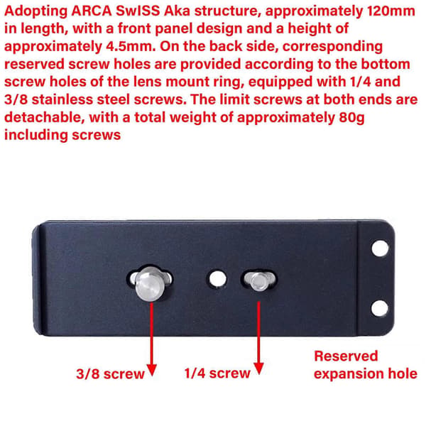 til Arca Style Quick Release Plate Kamera Stativhovedklemme Til RF 200-800mm F6.3 9 IS Objektiv
