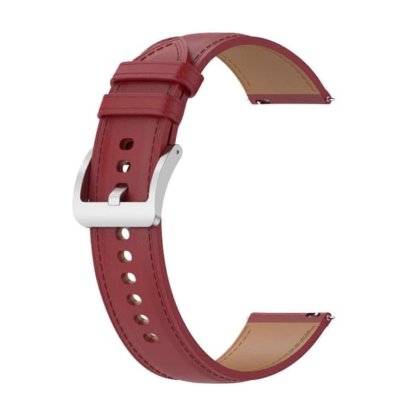 Læderrem til Galaxy Watch / Huawei Watch Rød