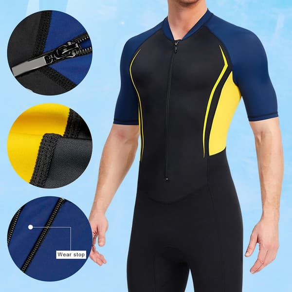 Våtdräkt Våtdräkt Män 1,5 mm Neopren Material Lättvikt för Simning Blue 2XL