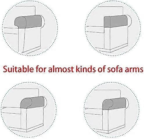 Soffarmstödsskydd för fåtöljer, soffor, halkfria fåtöljer, 2 st/set armstödsskydd stretchiga stolssoffskydd stretchpassform (sand)