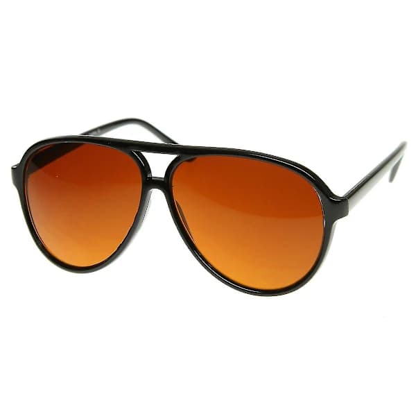 Retro 80'er blå oversized aviator solbriller i plastik
