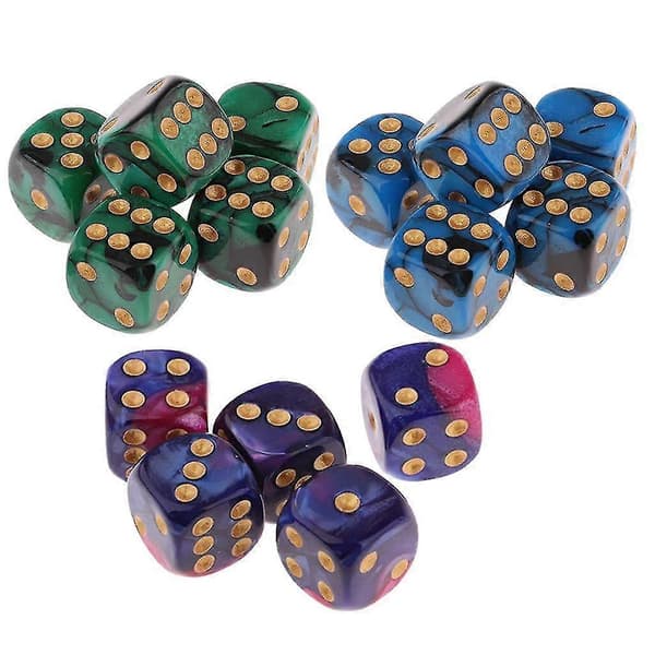 15 stk. 6-sidede spilterninger 16 mm terninger til brætspil og matematikundervisning