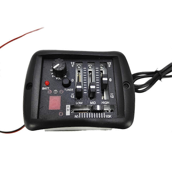 4-bands EQ Equalizer Akustisk Gitarr Förförstärkare Piezo Pickup med Stämsystem Mässingsändstift Jack för Folkgitarr