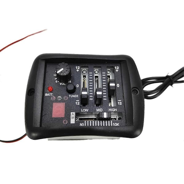 4-bånds EQ Equalizer Akustisk Guitar Preamp Piezo Pickup med Tuner System Messing Endpin Jack til Folk Guitarra