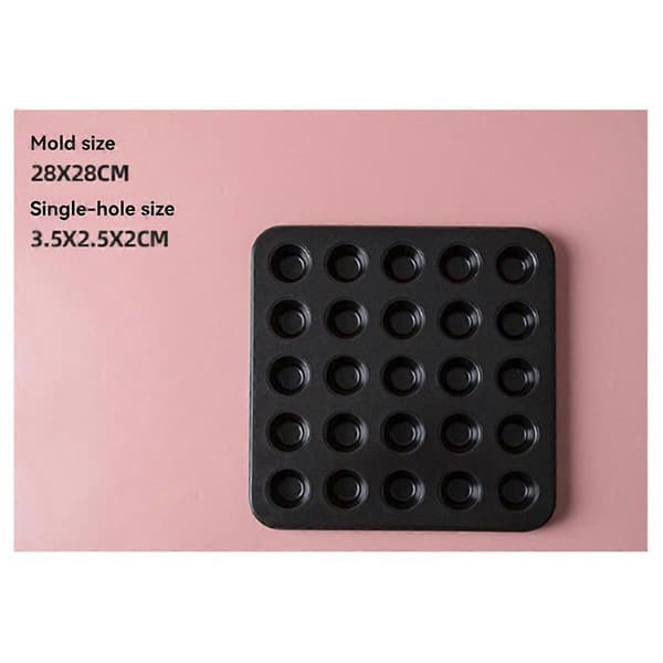 25-kopps rund kakeform Non-Stick Mini Muffins Kakebrett Bakeutstyr Matlagningstilbehør