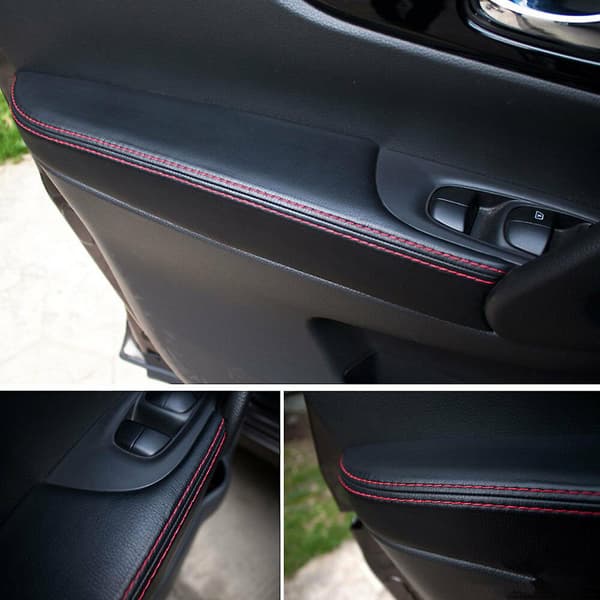 PU læder indvendig dør armlæn panel cover trim til J11 2016 2017 2018 sort+