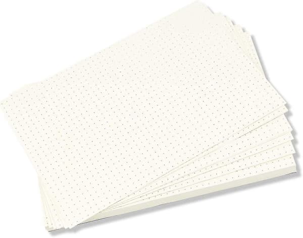 A5 6-ring pärm/planerare påfyllningspapper för Filofax, 6 hål, 45 ark/90 sidor, prickrutnät
