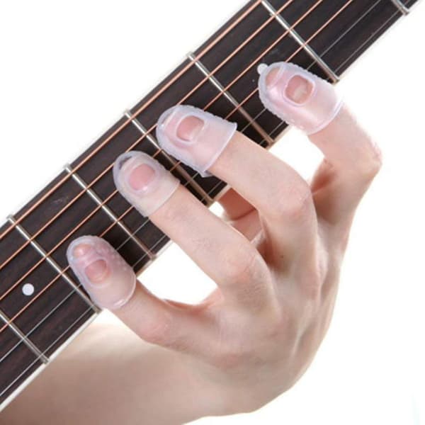 2xTumme + Fingernagel Gitarrplektrum Färgglad Set för Gitarr Bas Banjo