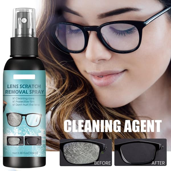 Linse ridsefjernelsesspray Multifunktionel brilleplejevæske Brillelinserensningsopløsning 100ml