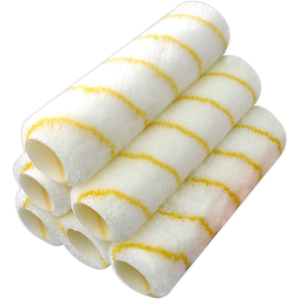 Målarrolleröverdrag Dead End Rollerborste Gul Rand Rollerborste 9 Tum Mikrofiber 6-pack
