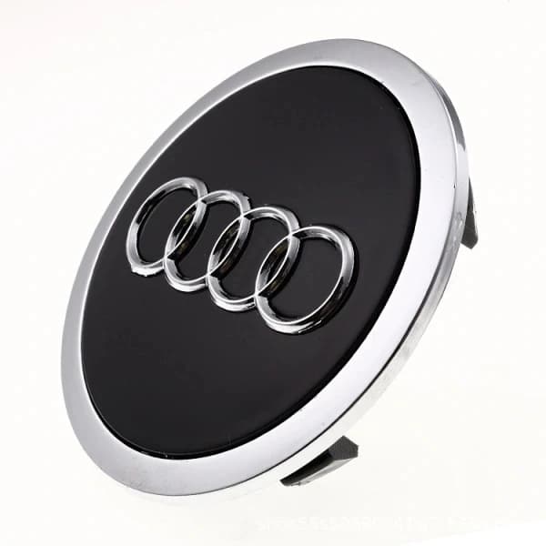 Senterkopper til AUDI 60mm 4-pakning Grå med kromkant
