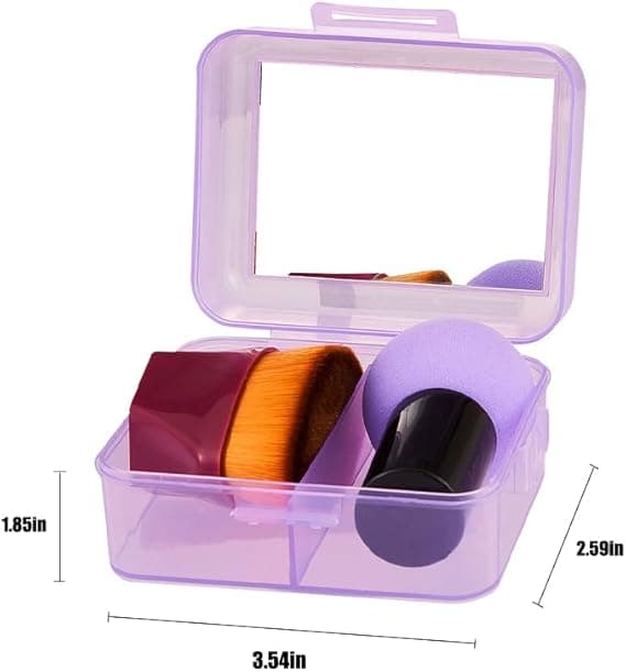 Makeupbørste skønhedsæg med spejl etui multifunktionel makeupbørste