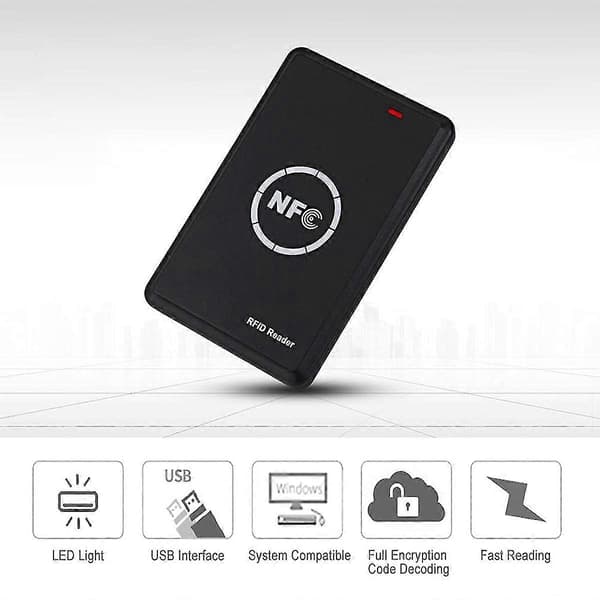 Rfid Nfc Duplicator 125khz Nyckelbricka Kopiator 13.56mhz Krypterad Programmerare Usb Gränssnitt Rfid Smart Ca