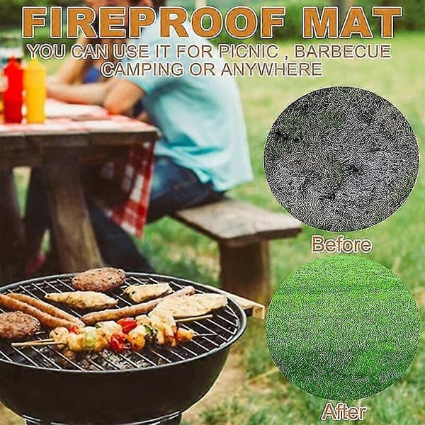 1 st brandsäker eldstadsmatta - Golvgrillmatta - Grillmatta - Brandhämmande eldstadsmatta - Golvskydd för spis, eldstad, grill och