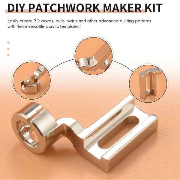 DIY Patchwork Maker Kit & Sylineal Linealfod Frihåndsstopning til alle symaskiner