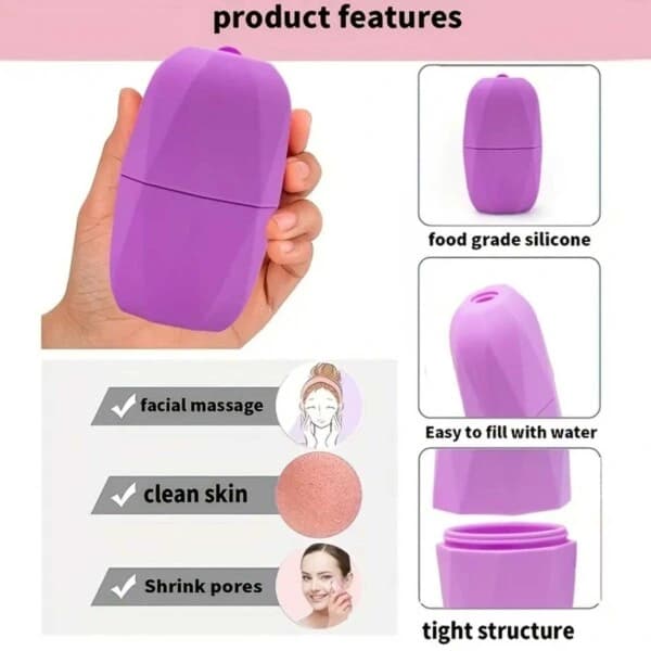 Pink silikone kølende ansigtsmassagerulle