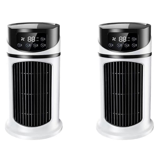 2X Bærbar Aircondition Luftkøler Ventilator Vandkøleventilator Aircondition Ventilator til Kontor Bærbar Aircondition