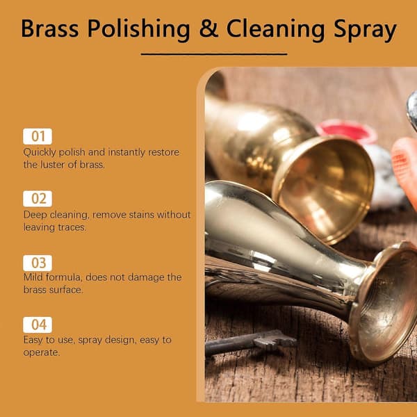 1-3x Messingpoleringsspray er specielt formuleret til hurtigt at fjerne oxidation og genoprette den originale glans af messingoverflader 2pcs