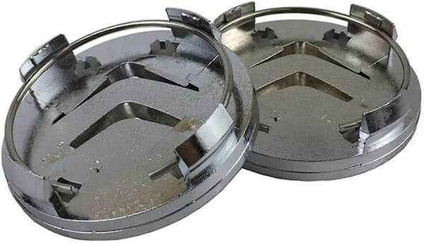 X4 60mm Aluminium Fælgkapsler til Citroen C2 C4 C5 C6 C-quatre Logo Sort/Krom