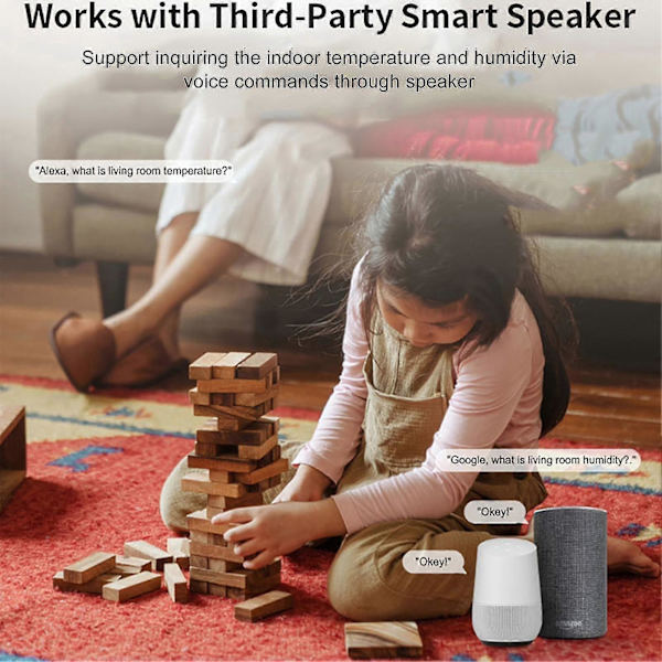 Wifi Termometer Hygrometer Intelligent Stemmestyring Datalogning Velegnet til Rum Drivhus