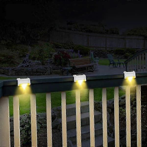4-pakks Solcelled Terrasselys LED Solcelled Trappetrinnlys Vanntette Gjerdelys For Utendørs Trapper Gjerde